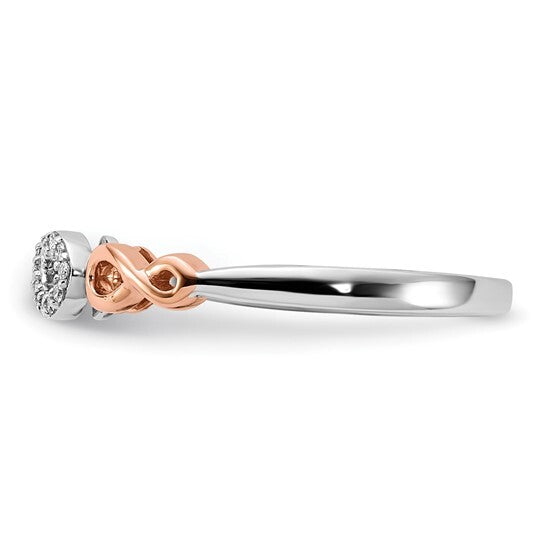 14k Rose Gold with White Rhodium Diamond Infinity Ring