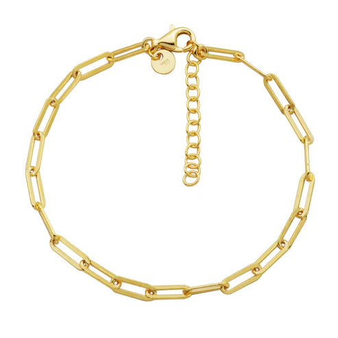 Charles Garnier Golden Paperclip Link Bracelet