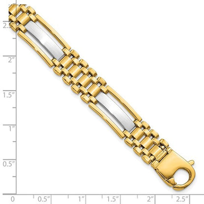 14k Mens Two-tone Satin 8.75'' Men's Link Bracelet