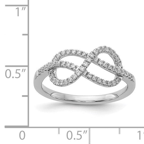 14k White Gold Diamond Celtic Knot Infinity Ring