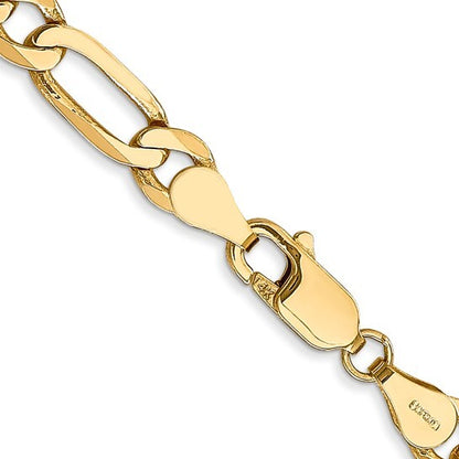 14K 18 inch 5.25mm Flat Figaro with Lobster Clasp Chain