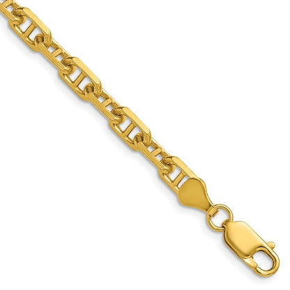 14k 5.7mm D/C Mariner Anchor Chain Bracelet