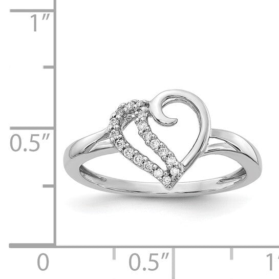 14k White Gold Diamond Heart Ring