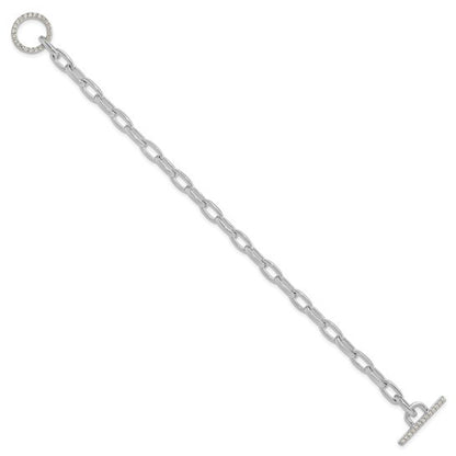 True Origin 14k White Gold Lab Grown Diamond VS D, 7 inch Toggle Bracelet