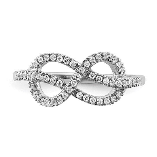 14k White Gold Diamond Celtic Knot Infinity Ring