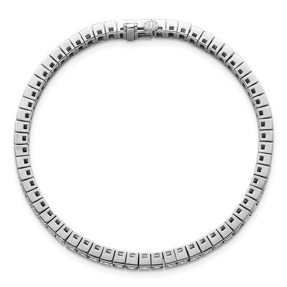 14K White Gold VS D Lab Grown Princess Diamond Tennis Bracelet