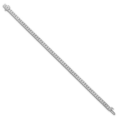 14K White Gold VS D Lab Grown Princess Diamond Tennis Bracelet