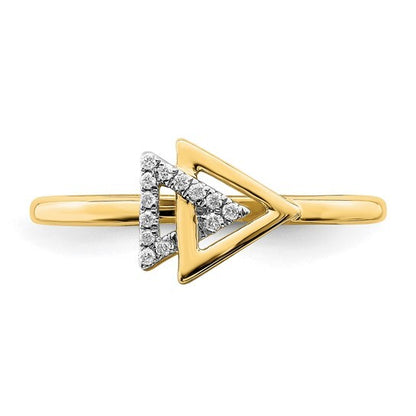 14k Double Triangle Diamond Ring