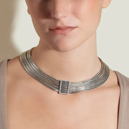 Phillip Gavriel Dutchess Sapphire Woven Collar Necklace