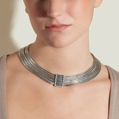 Phillip Gavriel Dutchess Sapphire Woven Collar Necklace