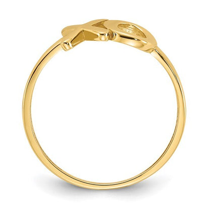 14k Gold X-O Ring