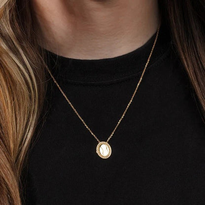 Phillip Gavriel Gold Beaded Oval Necklace