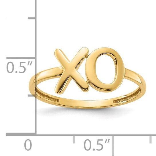 14k Gold X-O Ring