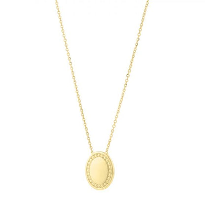 Phillip Gavriel Gold Beaded Oval Necklace