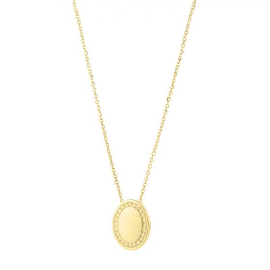 Phillip Gavriel Gold Beaded Oval Necklace