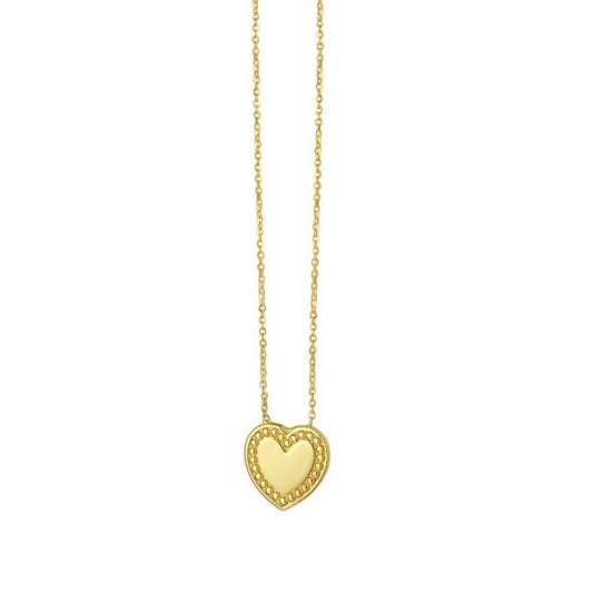 Phillip Gavriel Gold Beaded Heart Necklace