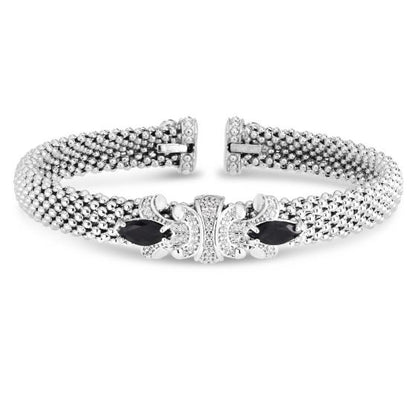 Phillip Gavriel Onyx & Popcorn Fleur Diamond Bangle