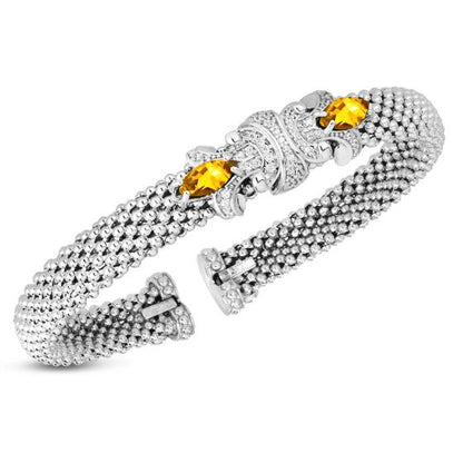 Phillip Gavriel Yellow Quartz & Popcorn Fleur Diamond Bangle