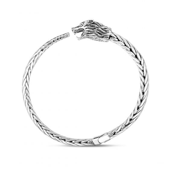 Phillip Gavriel Woven Creatures Sterling Silver Wolf Bangle