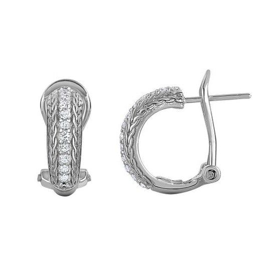 Phillip Gavriel Silver Woven Half Hoop Earrings