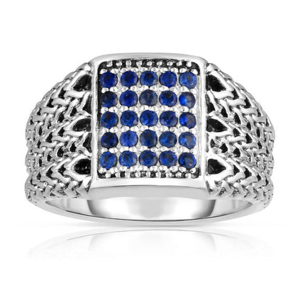 Phillip Gavriel Silver Sapphire Woven Ring