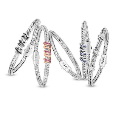 Phillip Gavriel White Sapphire Triad X Woven Bangle