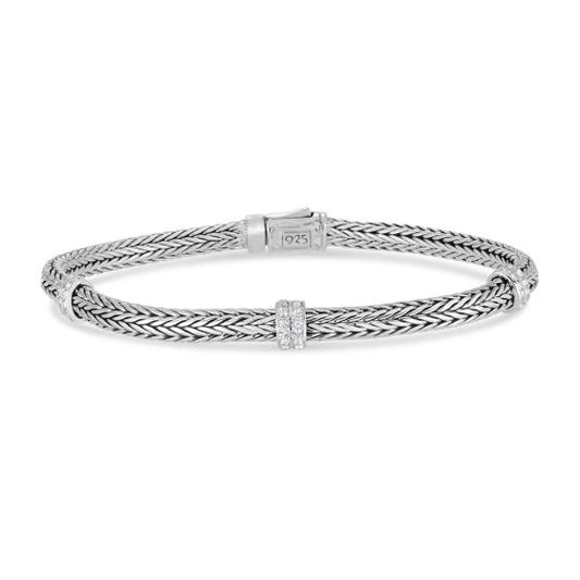 Phillip Gavriel White Topaz Mini Woven Bracelet