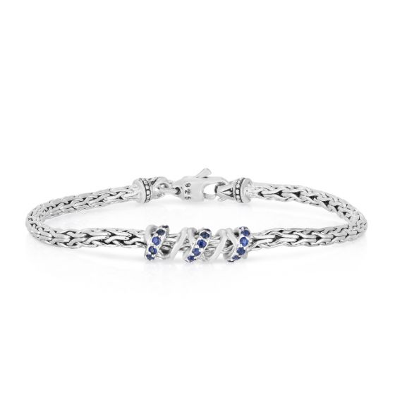 Phillip Gavriel Woven Spiral Black Sapphire Bracelet