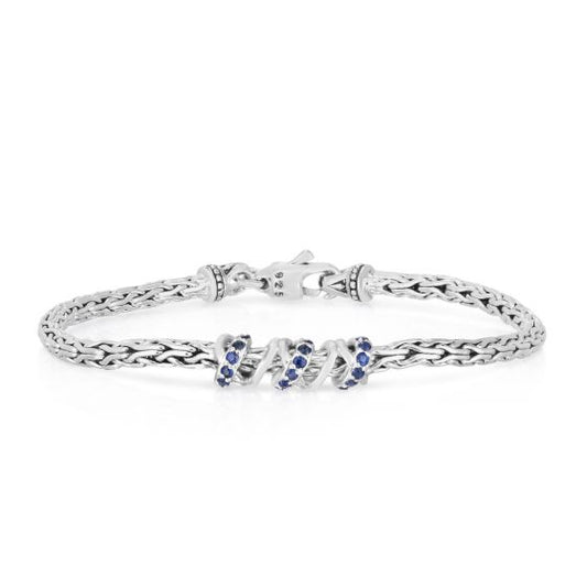 Phillip Gavriel Woven Spiral Black Sapphire Bracelet