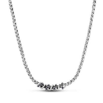 Phillip Gavriel Woven Spiral Black Sapphire Necklace