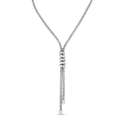 Phillip Gavriel Woven Spiral Lariat Necklace with Sapphires