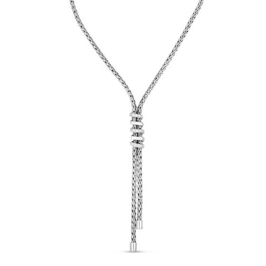 Phillip Gavriel Woven Spiral Lariat Necklace with Sapphires