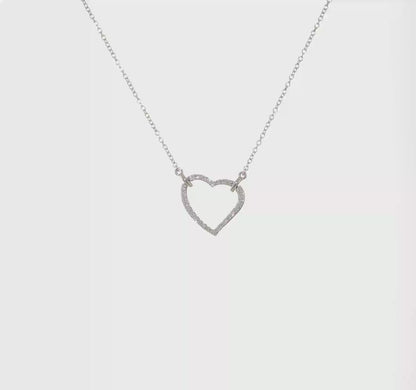 14k Gold Heart Diamond Necklace