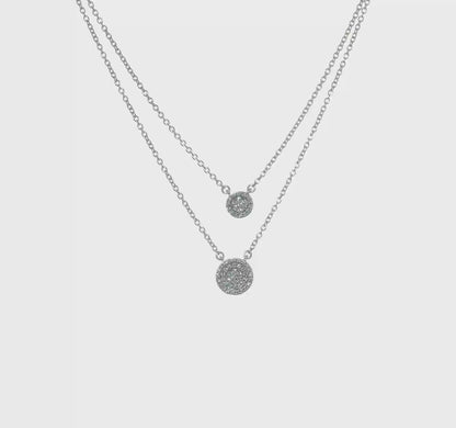 14k White Gold Double Strand Necklace