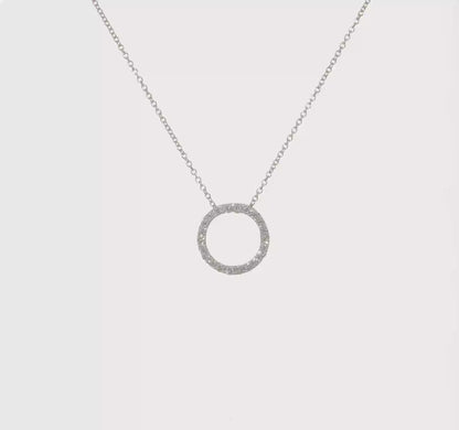 14k Diamond Circle Necklace