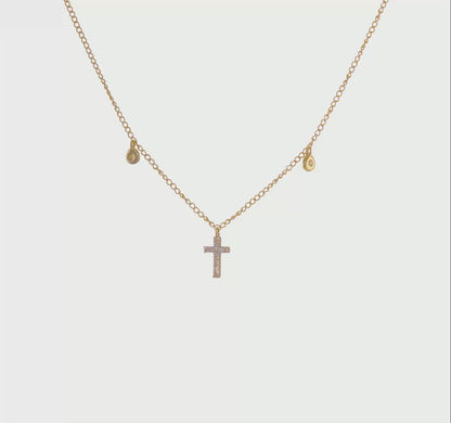 14k Diamond Cross Necklace