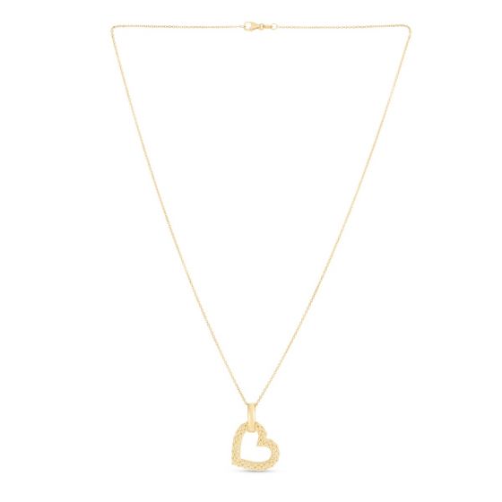 Phillip Gavriel Gold Popcorn Heart Pendant