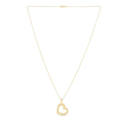 Phillip Gavriel Gold Popcorn Heart Pendant