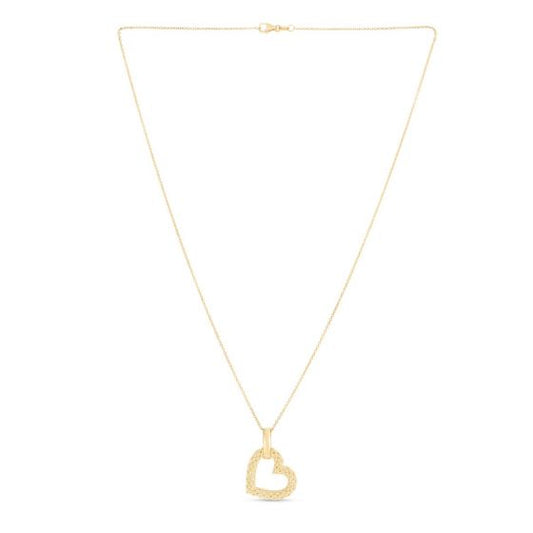 Phillip Gavriel Gold Popcorn Heart Pendant