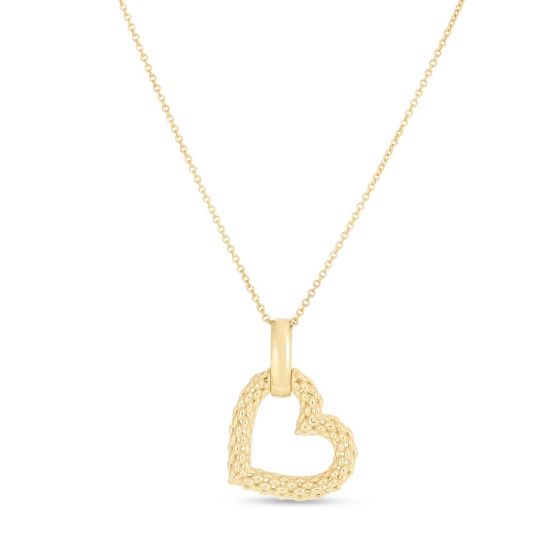 Phillip Gavriel Gold Popcorn Heart Pendant