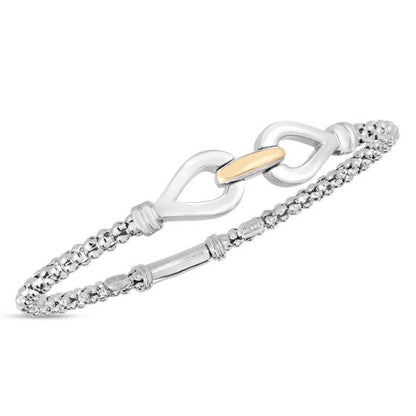 Phillip Gavriel Popcorn Double Hook silver & 18k gold Bracelet