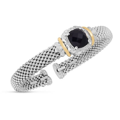 Phillip Gavriel Silver & 18K Onyx Popcorn Bangle