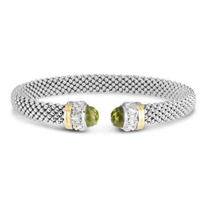 Phillip Gavriel Peridot Popcorn silver & 18k gold Cuff