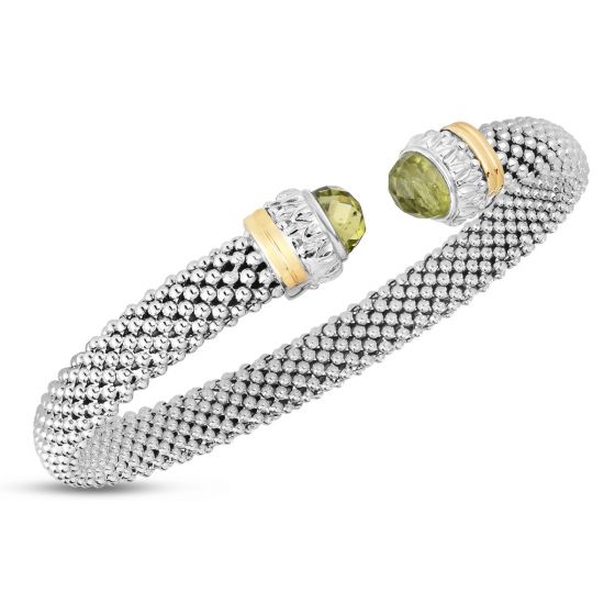 Phillip Gavriel Peridot Popcorn silver & 18k gold Cuff