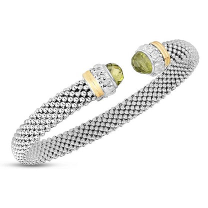 Phillip Gavriel Peridot Popcorn silver & 18k gold Cuff