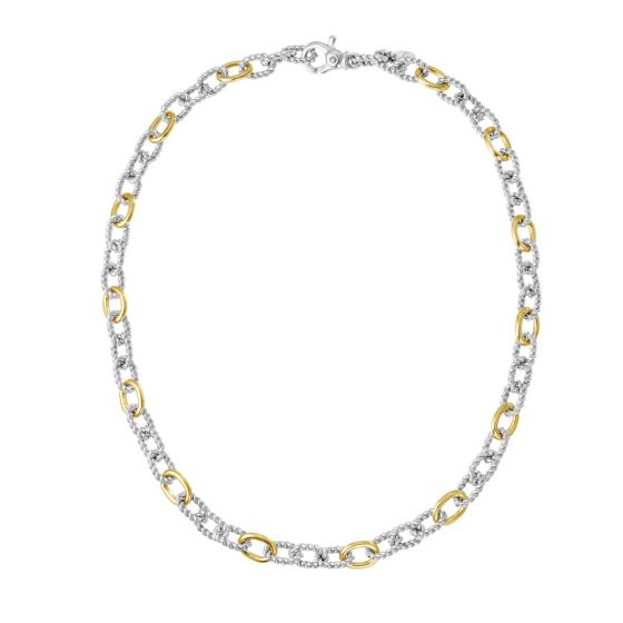 Phillip Gavriel Silver & 18K Gold San Zeno Italian Cable Chain