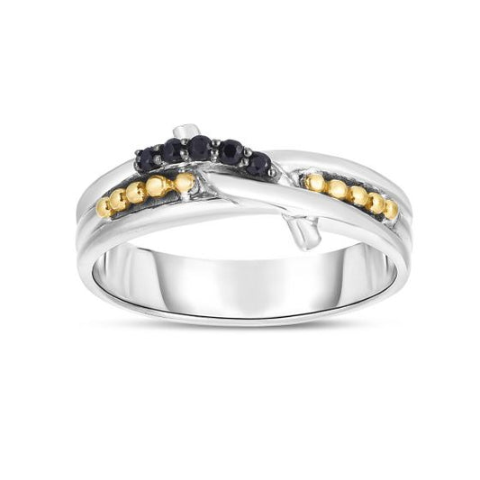 Phillip Gavriel Popcorn Black Spinel Twist Ring