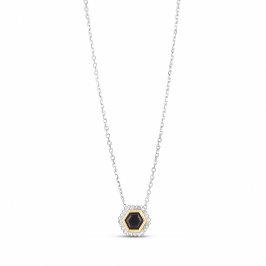 Phillip Gavriel Onyx Popcorn Hexagon Necklace