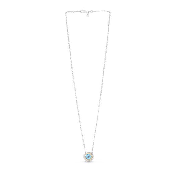 Phillip Gavriel Blue Topaz Popcorn Hexagon Necklace