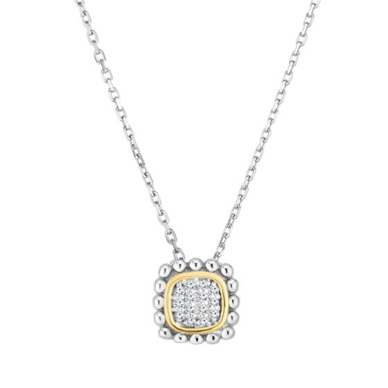 Phillip Gavriel Diamond Popcorn silver & 18k gold Diamond Pendant